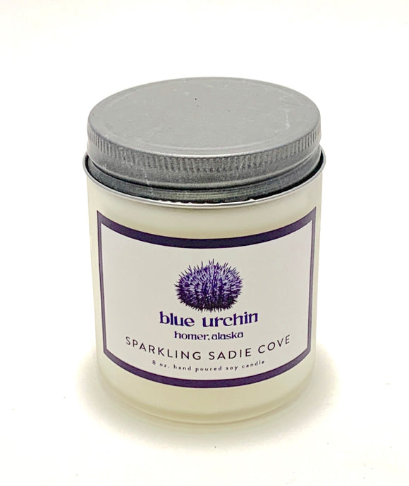 blue urchin sparkling sadie cove soy candle