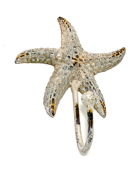 white distressed sea star hook