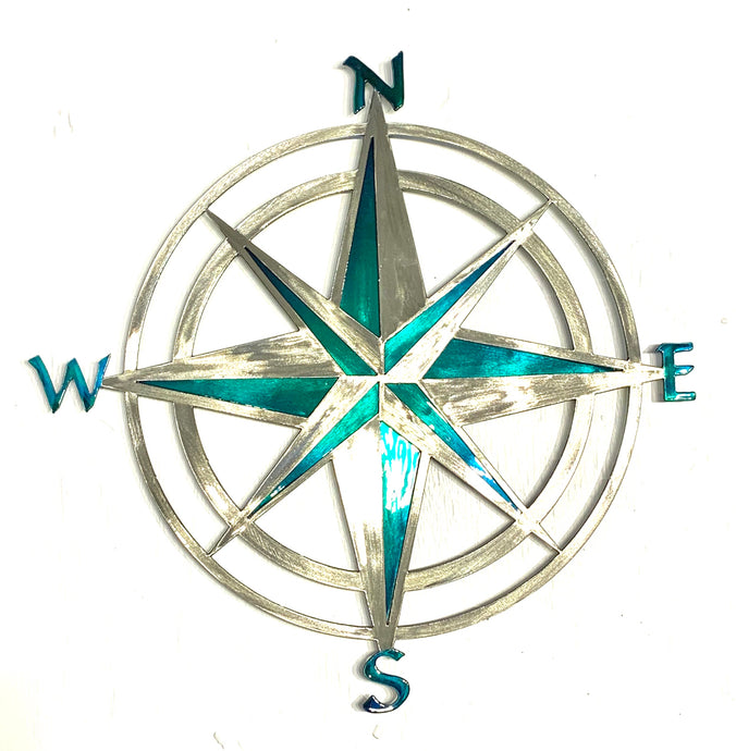 Metal art compass rose