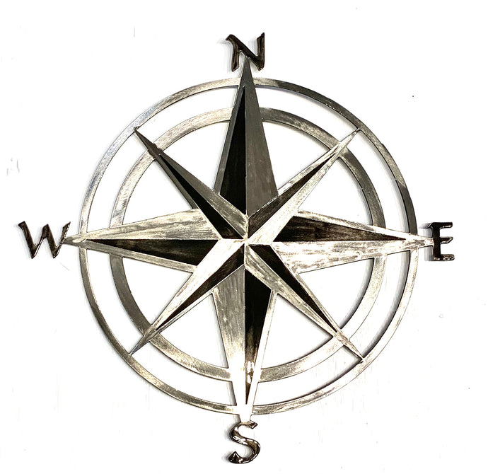 Metal art compass rose