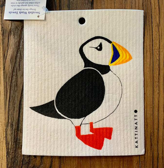 Swedish wash towel “puffin”